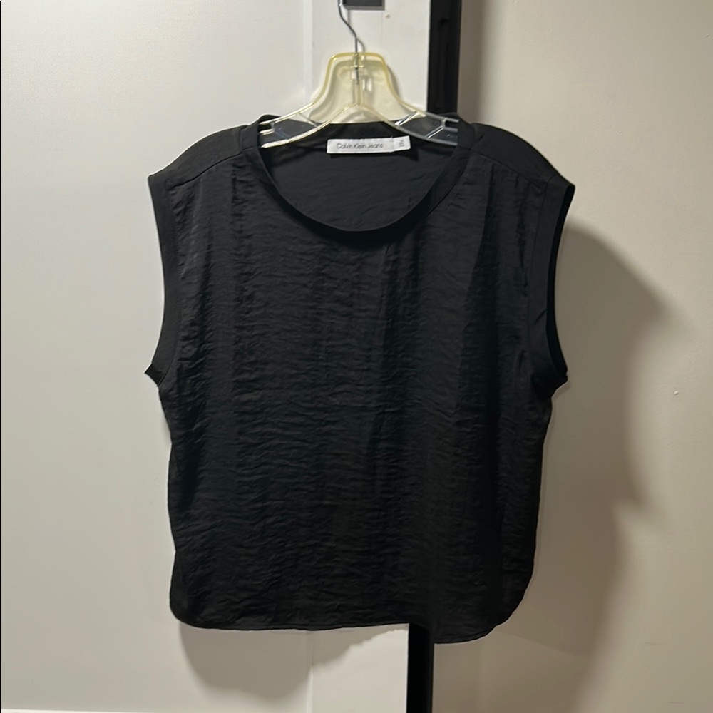 Calvin Klein Jeans Black Muscle Tee Sleeveless Boxy